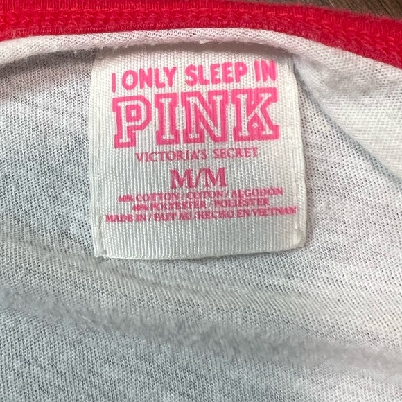 PINK Victoria's Secret Red & White Holiday Sequin Long Pajama Top/Dress Sz Med - Picture 4 of 4